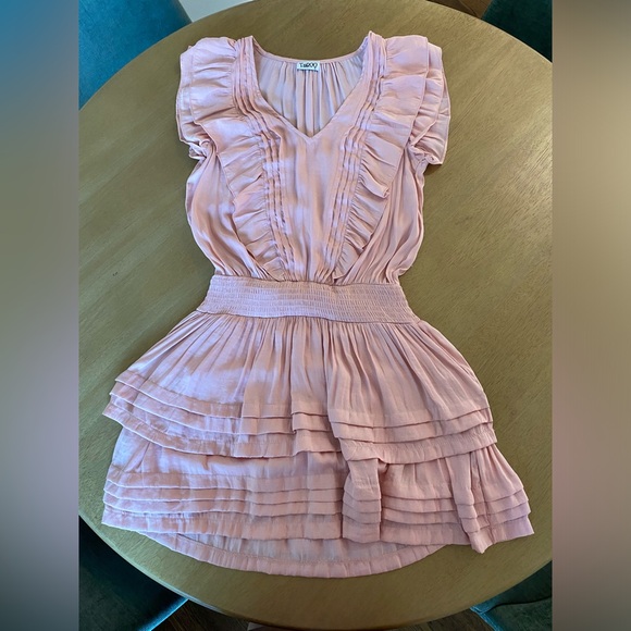 TaROO Pink Mini Dress with Ruffles - Light Pink - Size S - Picture 1 of 3